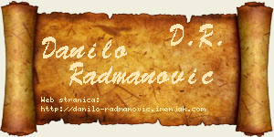 Danilo Radmanović vizit kartica